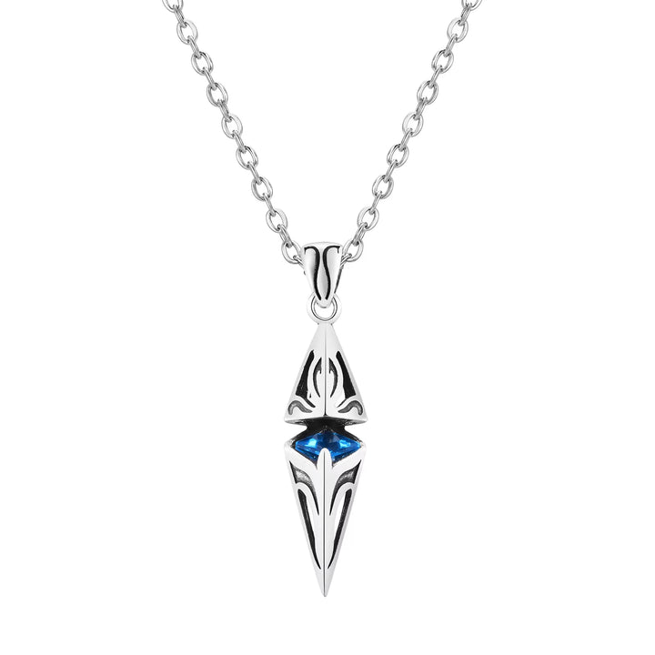 MP Stylish Blue Stone Necklaces for Men,Stainless Steel Geometric Pendant Collar,Valentine'S Birthday Party Gift for Him