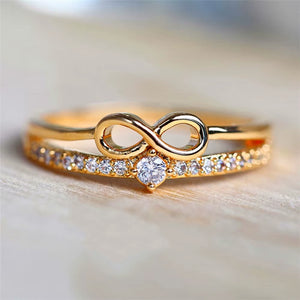 Chic Bow Shape Finger Ring for Women Infinity Sign Cubic Zirconia Rings Fashion Finger Accessories Daily Party Jewelry