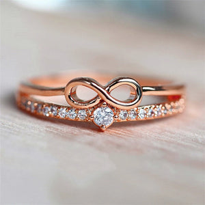 Chic Bow Shape Finger Ring for Women Infinity Sign Cubic Zirconia Rings Fashion Finger Accessories Daily Party Jewelry