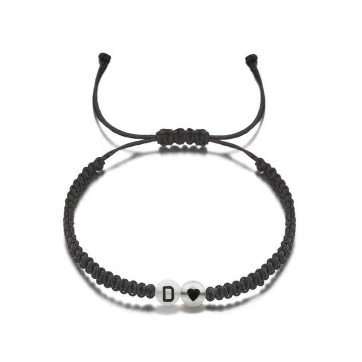 Luminous 26 Letter Initial Heart Bracelet Handmade A-Z Name Braided Bracelet for Women Men Matching Friend Infinite Love Jewelry