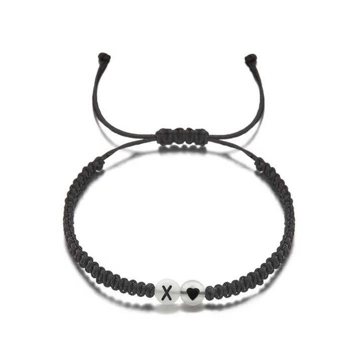 Luminous 26 Letter Initial Heart Bracelet Handmade A-Z Name Braided Bracelet for Women Men Matching Friend Infinite Love Jewelry