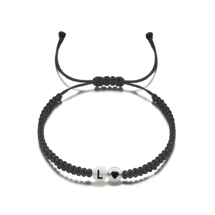 Luminous 26 Letter Initial Heart Bracelet Handmade A-Z Name Braided Bracelet for Women Men Matching Friend Infinite Love Jewelry